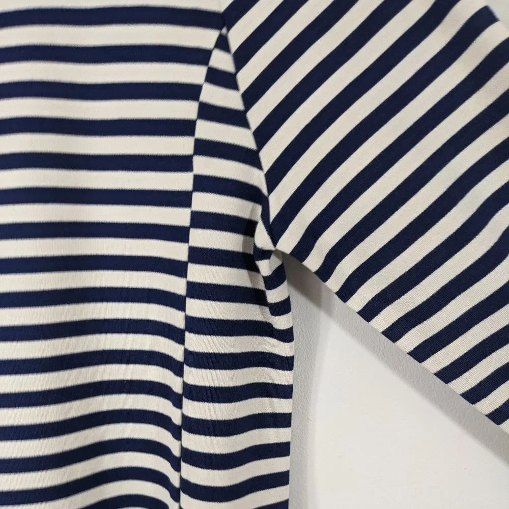 New J Crew A9074 Striped Ponte T-Shirt Dress 3/4 Sleeve M - Picture 4 of 6